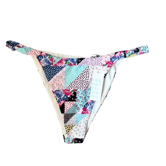 NWT Frankies Bikinis Gabe High Cut Bikini Bottom in Patchwork Size Large - Picture 9 of 13